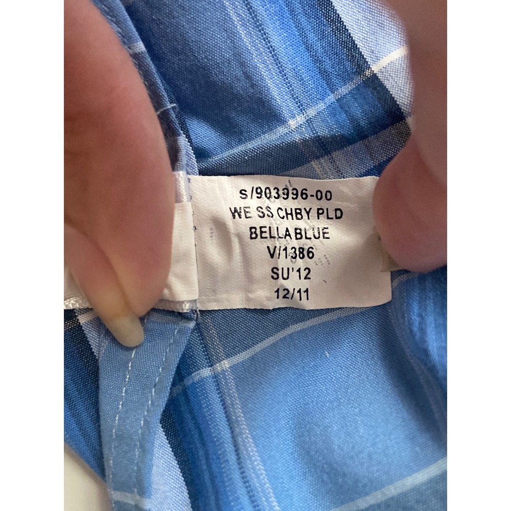 Banana Republic Mens Blue Plaid Short Sleeve Button Down Shirt Small Bella Blue - Picture 6 of 6